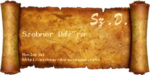Szohner Dóra névjegykártya