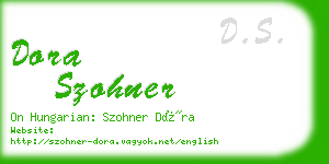 dora szohner business card